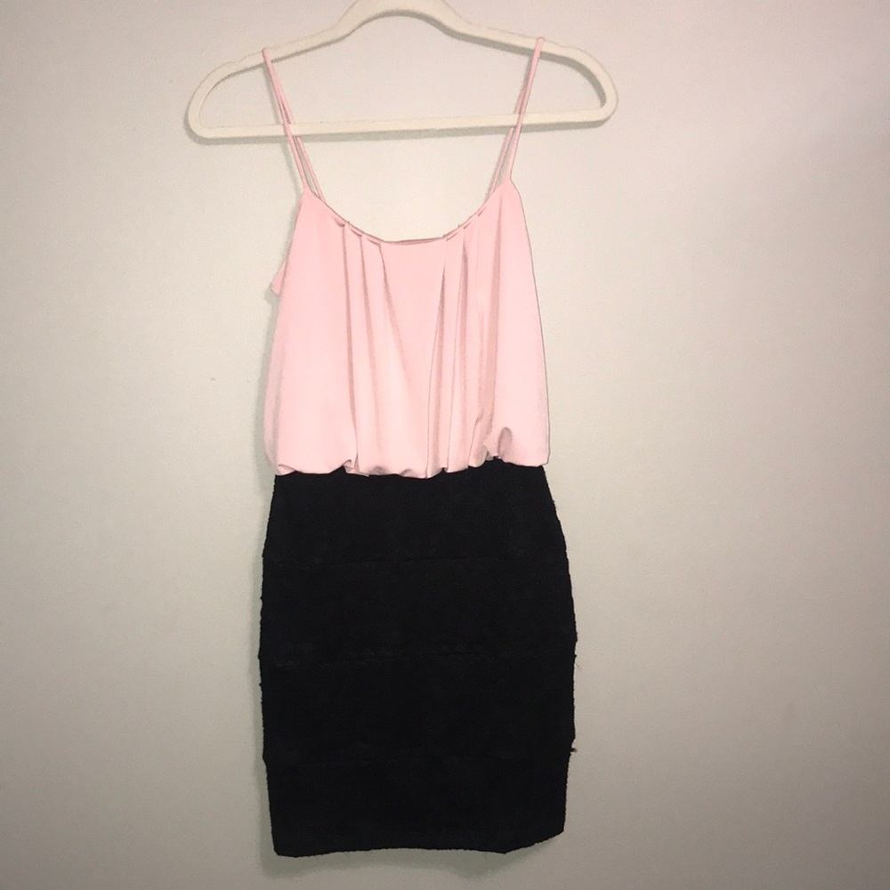 Light Pink and Black Formal Dress
